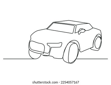 automobile continuous line drawing. vector illustration with isolated background.