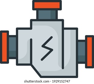 Automobile Electric Engine Motor Concept Vector Icon Design, gasoline car engine flat design, Motor Vehicle Service and automobile repair shop Symbol, Lorry spare parts Sign, auto mechanic stock illus