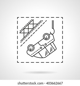 Automobile evacuation. Car insurance cases. Flat line style vector icon
