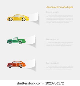 Automobile. Flat sticker with shadow on white background. Vector illustration