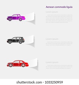 Automobile. Flat sticker with shadow on white background. Vector illustration