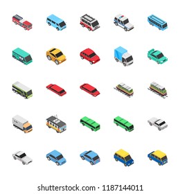 Automobile Flat Vector Icons