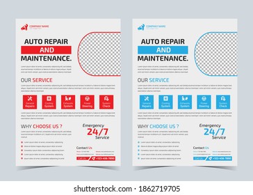 Automobile flyer, Service car, Oil change,  Auto repair, Car service, car accessories, car parts, Maintenance flyer