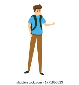 Automobile hitchhiking icon. Cartoon of automobile hitchhiking vector icon for web design isolated on white background