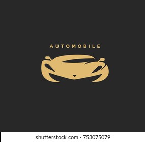 Automobile icon, car front , buy, rent and sell, spare sparts, vector illustration