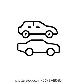 Automobile Icon Set, Car Symbol Collection, Vehicle Graphic Bundle, Transport Sign Pack