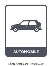 automobile icon vector on white background, automobile trendy filled icons from Transportation collection, automobile simple element illustration