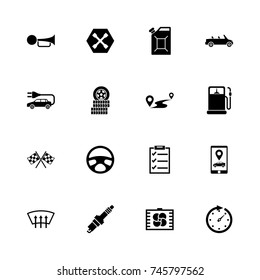 Automobile icons - Expand to any size - Change to any colour. Flat Vector Icons - Black Illustration on White Background.