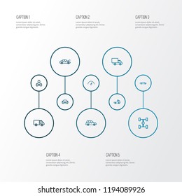 Automobile icons line style set with hood, wheelbase, plug and other bonnet elements. Isolated vector illustration automobile icons.