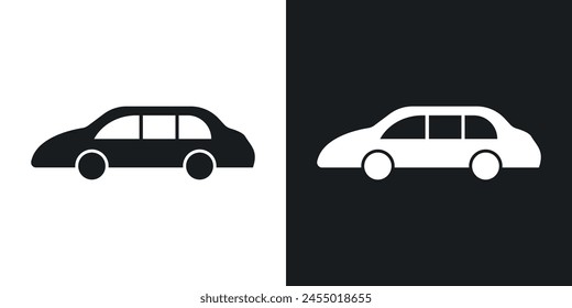 Automobile Icons. Side View Car Symbols for Vehicle Themed Projects.