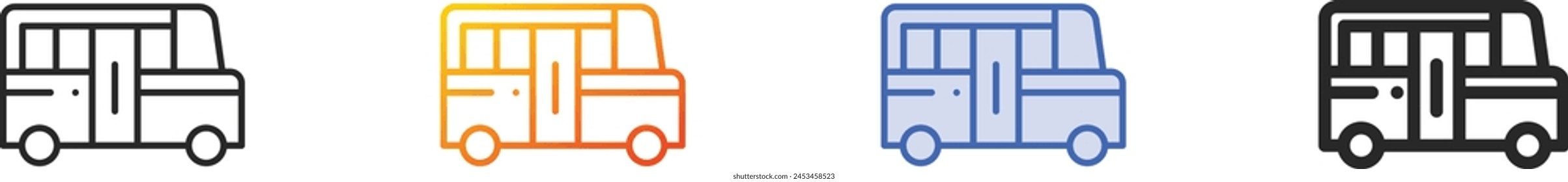 automobile icon.Thin Linear, Gradient, Blue Stroke and bold Style Design Isolated On White Background