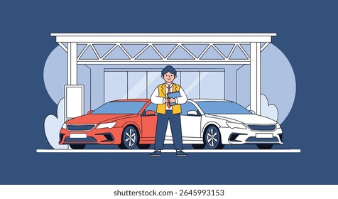 Inspeção de automóveis e reparo para a satisfação do cliente com facilidade