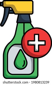 Automobile Interior Surface Cleaning Spray Concept Vector Color Icon Design, covid car cleaning service Symbol on white background, Vehicle disinfection Sign, New car smell spray stock illustration