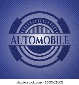 Automobile with jean texture. Vector Illustration. Detailed.