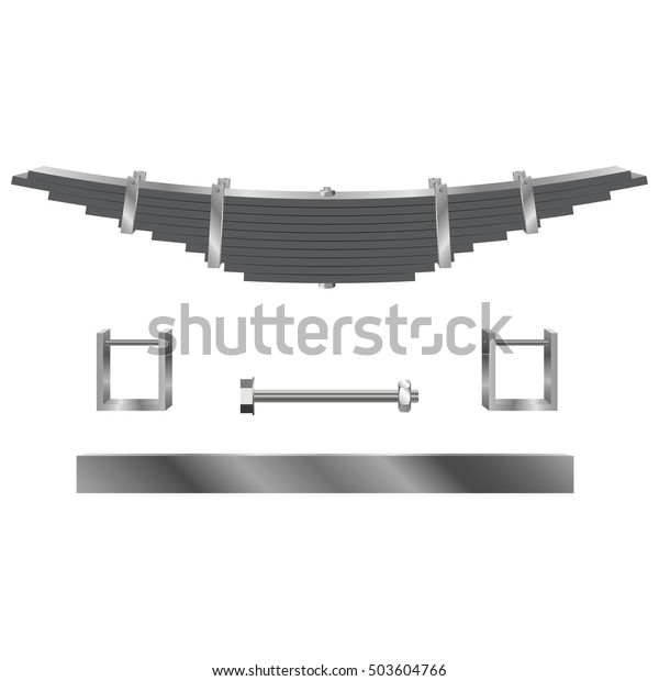 Automobile leaf springs. Components of the\
springs. Vector\
illustration.