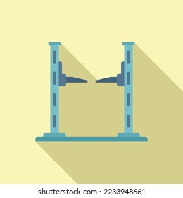 Automobile lift icon flat vector. Auto service. Check workshop