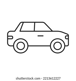 Automobile line icon. Monochrome illustration