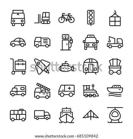 Automobile Line Vector Icons 3