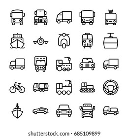 Automobile Line Vector Icons 5