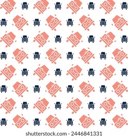 Diseño de Ilustración vectorial de patrón repetido multicolor de moda excepcional del automóvil