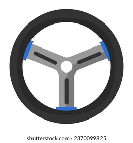 Automobile pieces and parts, isolated wheel of car, sports and racing activities. Isolated rubber circle for auto, transportation and driving, controlling route of vehicle. Vector in flat style