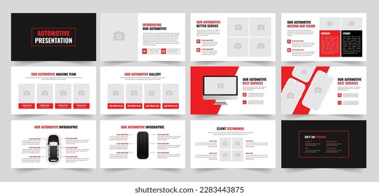 Automobile Presentation Template Design and Car Presentation Keynote and Car Service Presentation Template 