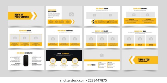 Automobile Presentation Template Design and Car Presentation Keynote and Car Service Presentation Template 