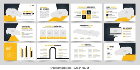 Automobile Presentation Template Design and Car Presentation Keynote and Car Service Presentation Template 