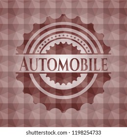 Automobile red badge with geometric pattern. Seamless.