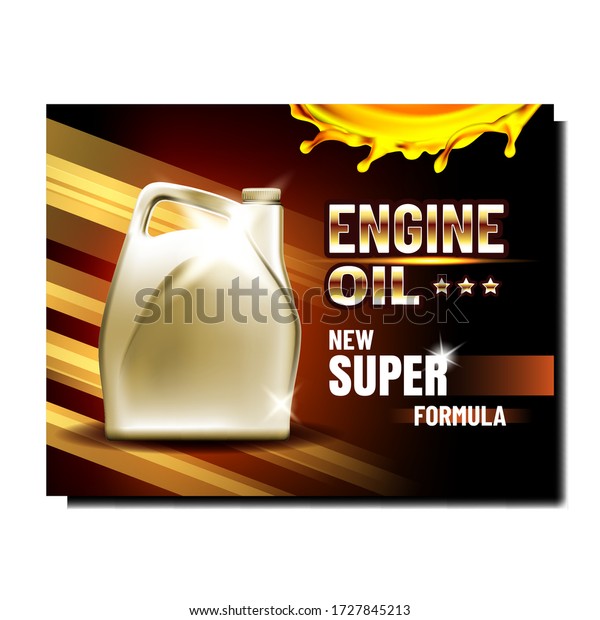 Automobile Repair Service Advertise Banner\
Vector. Car Engine Lubrication Oil Blank Bottle On Promotional\
Poster. Motor Lubricant Package For Machinery Motor Fluid. Template\
Realistic 3d\
Illustration