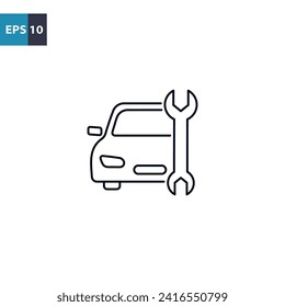 Automobile repair service outline icon Vector illustration