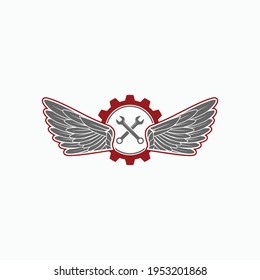 automobile repair shop illustration logo svg