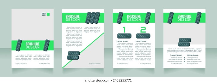 Automobile repair store blank brochure design. Template set with copy space for text. Premade corporate reports collection. Editable 4 paper pages. Bebas Neue, Lucida Console, Roboto Light fonts used