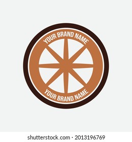 Automobile rubber tire shop, car wheel, racing logos and labels. Automobile maintenance service, illustration of auto service logo garage.