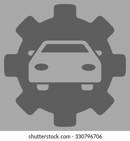Automobile Service vector icon. Style is flat symbol, dark gray color, rounded angles, silver background.
