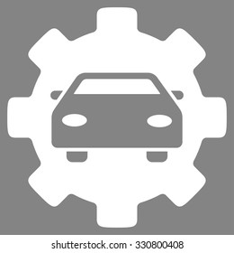 Automobile Service vector icon. Style is flat symbol, white color, rounded angles, gray background.