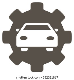 Automobile Service vector icon. Style is flat symbol, grey color, rounded angles, white background.