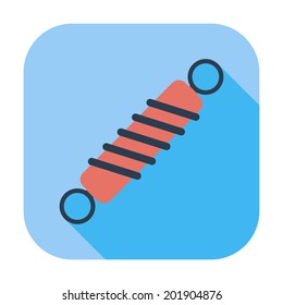  Automobile shock absorber. Single flat color icon. Vector illustration.
