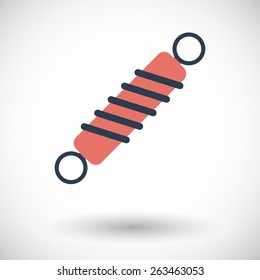  Automobile shock absorber. Single flat icon on white background. Vector illustration.
