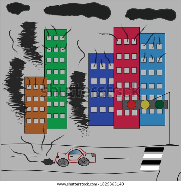 \
Automobile smoke\
is air pollution, pollution\
city