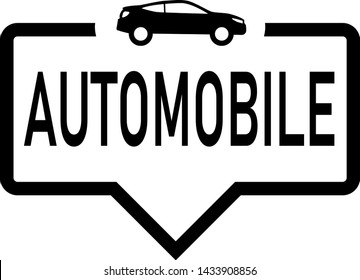 Automobile Speech bubble with icon, isolated. Flat design on white background