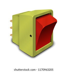 Automobile switch isolated on white background. Vector illustration.