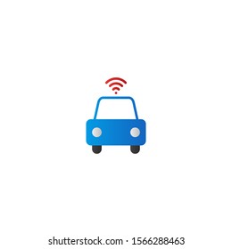 Automobile Technology Smart Car Flat Icon Vector