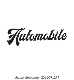 automobile text on white background.