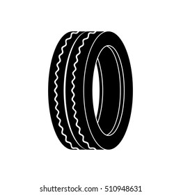 Automobile tire rubber for the wheel. vector illustration icon