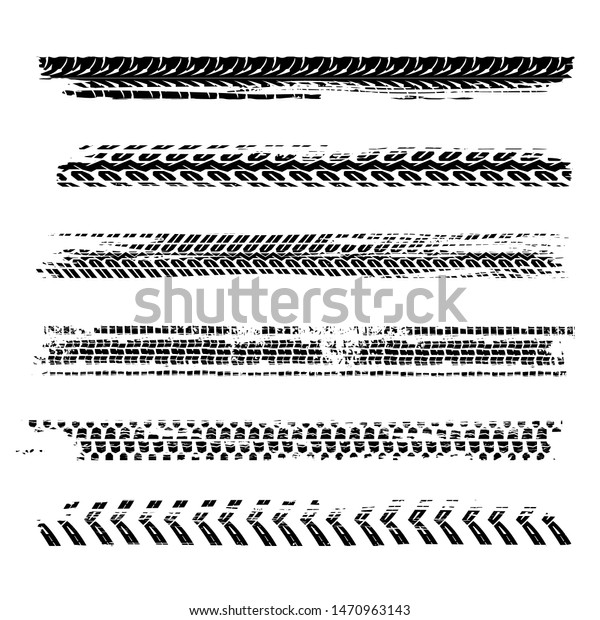 Automobile tire tracks vector illustration.
Grunge automotive element useful for poster, print, flyer, book,
booklet, brochure and leaflet design. Editable image in black color
on a white
background