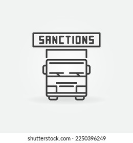 Automobile Transportation Sanctions vector concept icon or symbol in outline style