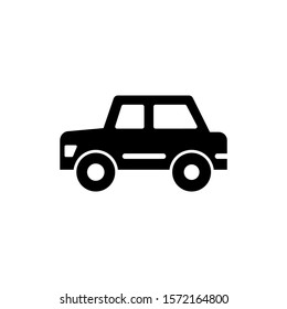 Automobile vector icon in black flat design on white background, Vehicle sign for mobile concept and web design, Car glyph icon, Transportation symbol, logo illustration, Pixel perfect vector graphics