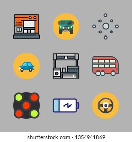 automobile vector icon set
