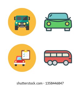 automobile vector icon set